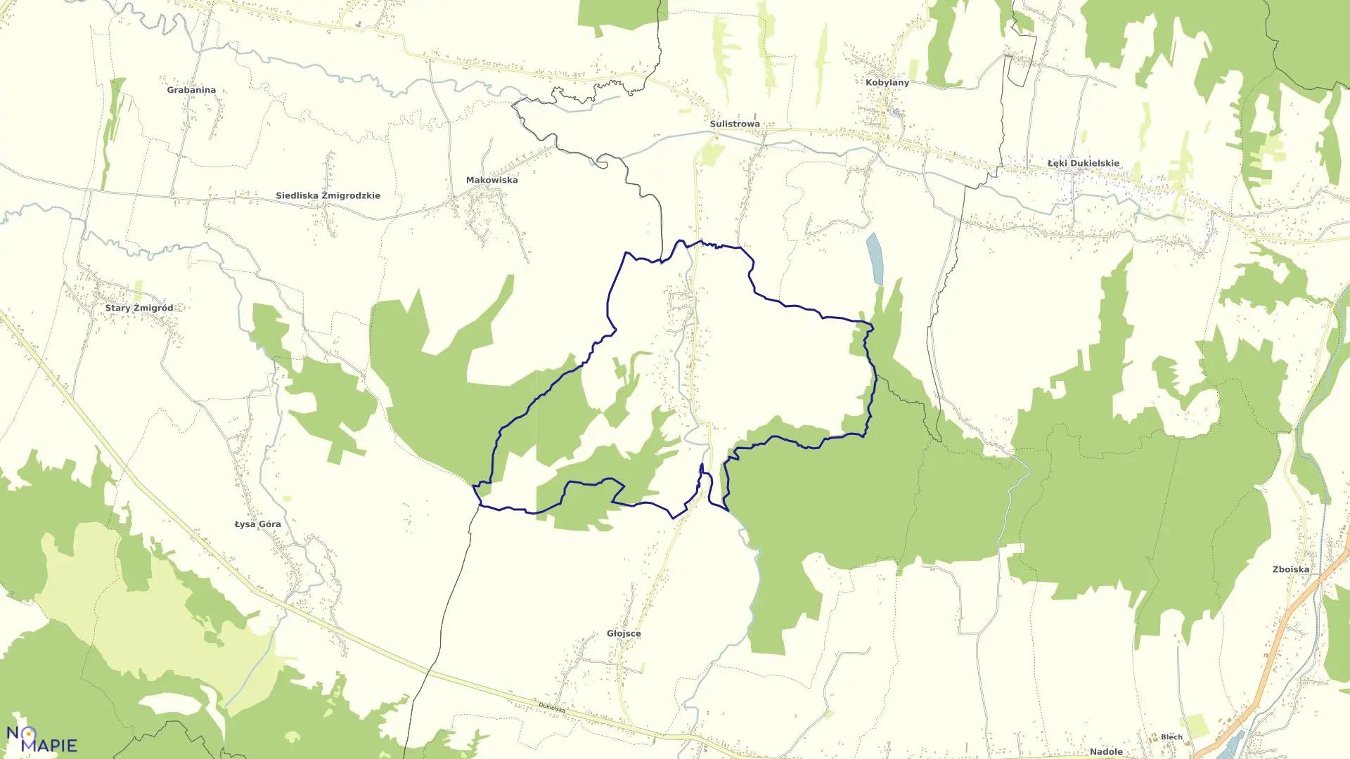 Mapa obrębu Draganowa w gminie Chorkówka